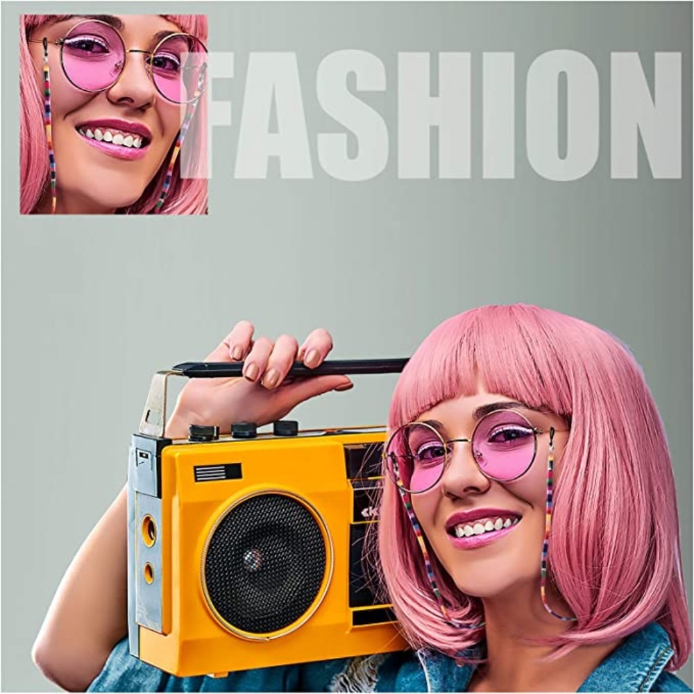 Boho Lanyard: Glasses or Mask, Adjustable, Silicone Loops, for Women Men Kids
